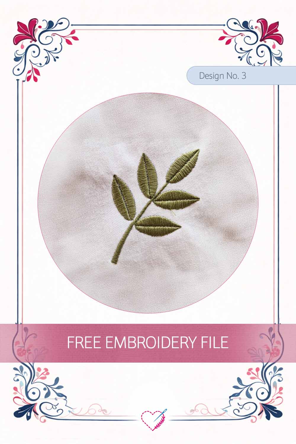Satin Leaf Branch – Embroidery Design No. 3 Pinterest Preview