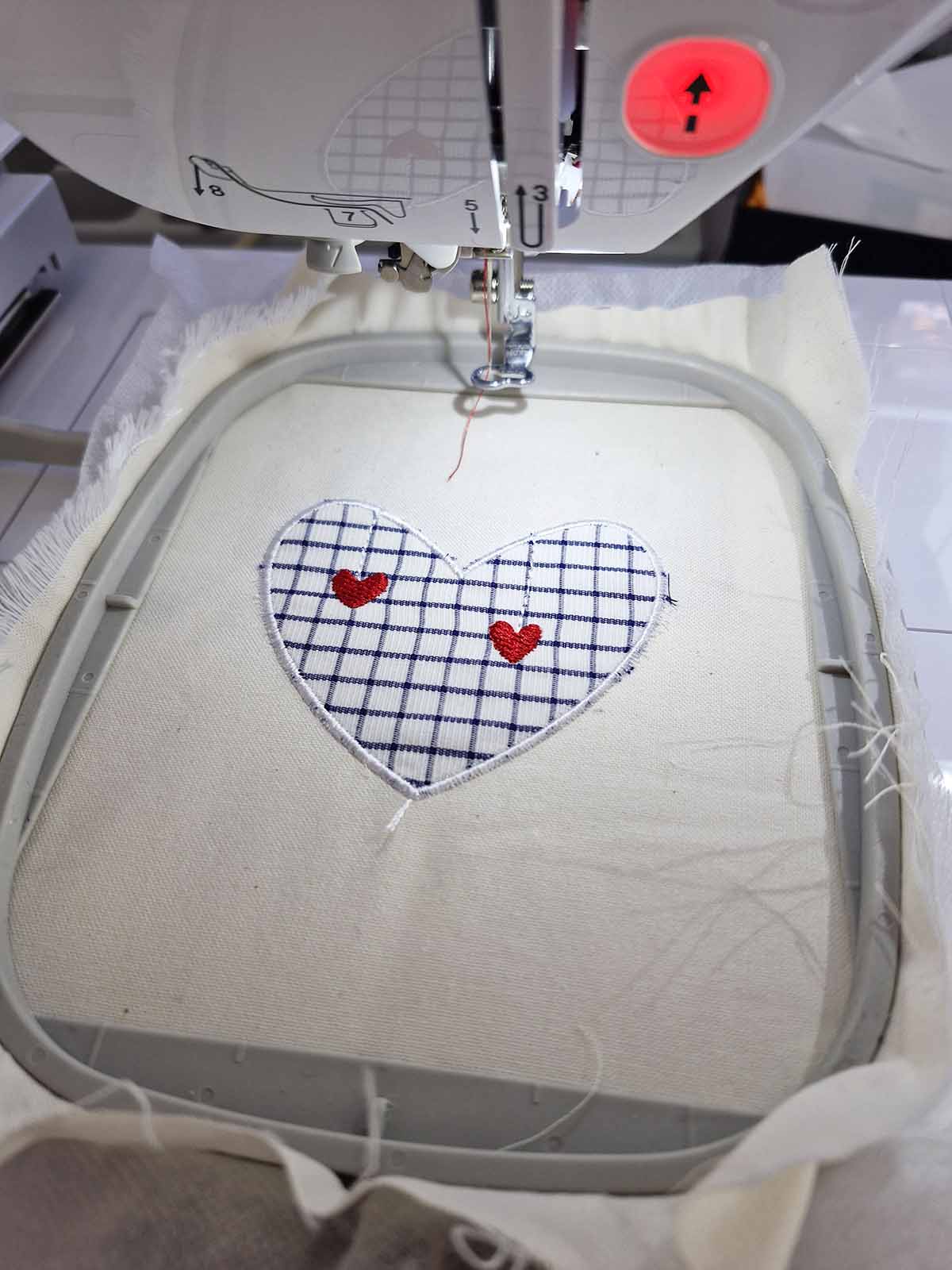 Finishing machine appliqué with a decorative edge stitch