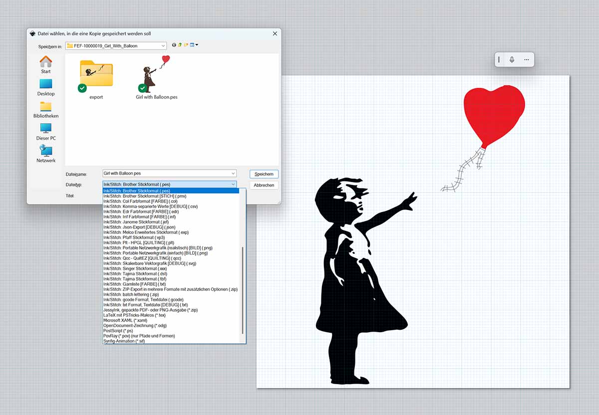 converting embroidery file formats using embroidery software