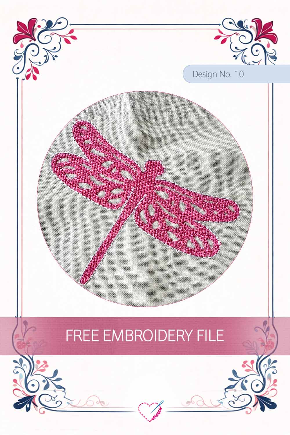 Dragonfly Open Line Embroidery Design No. 10 Pinterest Preview